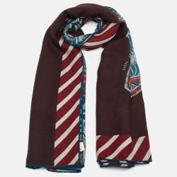 Hermès Multicolor Printed Cashmere Jardin de la Maharani Scarf