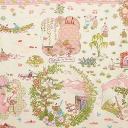 Hermes Pink Printed Silk Ballade De Heian Scarf