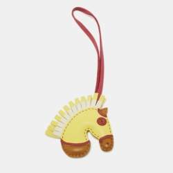 Hermes Lime/Chai/Rouge Grenat Milo Lambskin Geegee Camail Bag Charm