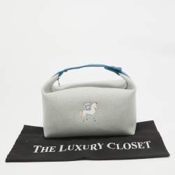 Hermes Bleu Nattier Canvas Large Bride-a-Brac Cabriole Pouch