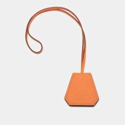 Pre Owned Hermes Orange Epsom Leather Capucine Hat Clip