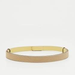 Hermes Trench/Jaune Poussin Toile Officier and Epsom Leather Palladium Finish Kelly 18 Belt Adjustable