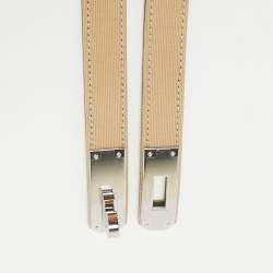 Hermes Trench/Jaune Poussin Toile Officier and Epsom Leather Palladium Finish Kelly 18 Belt Adjustable