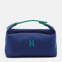 Hermès Marine Canvas Large Bride-a-Brac Pouch
