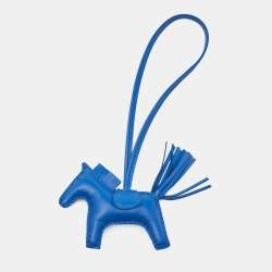 Pre Owned Hermes Bleu de France Milo Leather GriGri Rodeo Bag Charm PM
