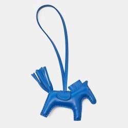 Pre Owned Hermes Bleu de France Milo Leather GriGri Rodeo Bag Charm PM