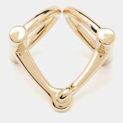 Pre Owned Hermès Double Mors Gold Tone Scarf Ring