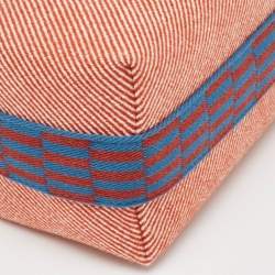 Hermes Rouge/Bleu H Natte Merino Wool Small Bride-a-Brac Pouch