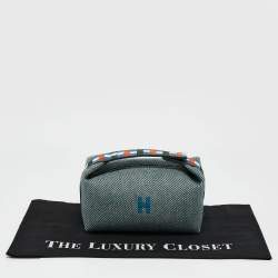 Hermes Vert Foret Wool Small Bride-a-Brac Natte Pouch