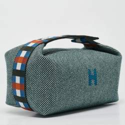 Hermes Vert Foret Wool Small Bride-a-Brac Natte Pouch