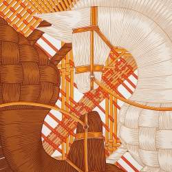Pre Owned Hermès Orange Print Silk Masan & Masan Scarf