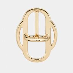 Pre Owned Herrmes Mini Boucle Rose Gold Plated Twilly Ring