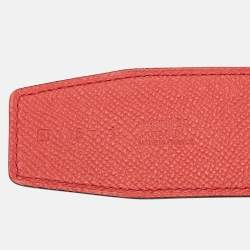 Hermes Rouge Casaque/Rose Jaipur Epsom Leather Brushed Constance Buckle Reversible Belt 105 CM