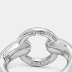 Pre Owned Hermès Mors Palladium Plated Scarf 90 Ring