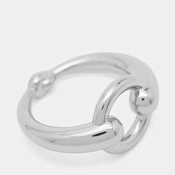 Pre Owned Hermès Mors Palladium Plated Scarf 90 Ring