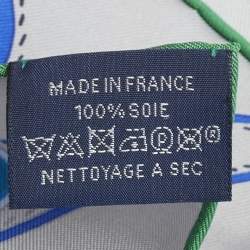 Hermès Bleu Silk Bagage A Main Scarf 