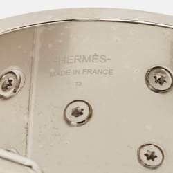 Hermès Collier De Chien Medor Gaine Leather Palladium Plated Cuff Bracelet
