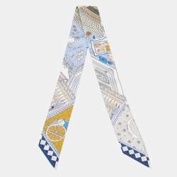 مملوكة مسبقًا Hermès Multicolor Objets de Curiosite Printed Silk Twilly