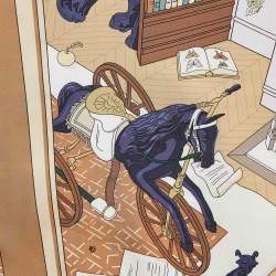 Pre Owned Hermès Camel /Vert Silk Twill Mystere au 24 Scarf