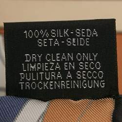 Pre Owned Hermès Camel /Vert Silk Twill Mystere au 24 Scarf