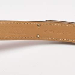 Pre Owned Hermes Orange Field Epsom Leather Rose Gold Finish Kelly 18 Belt Adjustable