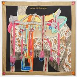 Pre Owned Hermes Beige Silk Selle De Dignitaire Scarf 