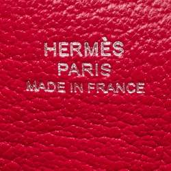 Hermes Rouge De Coeur Chevre Leather H-Tag Phone Case