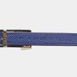 Hermes Vert Veronese/Bleu Saphir Swift/Epsom Leather Lucky 15 Reversible Belt 80CM