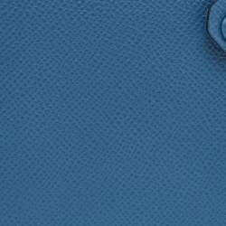 Pre Owned Hermes Bleu Agate Epsom Leather Tarmac Passport Holder