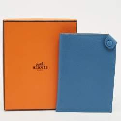 Pre Owned Hermes Bleu Agate Epsom Leather Tarmac Passport Holder