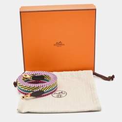 Hermès Multicolore/Noir Canvas and Swift Leather Sangle Cavale Bag Strap