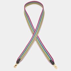 Hermès Multicolore/Noir Canvas and Swift Leather Sangle Cavale Bag Strap