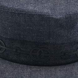 Hermès Blue Denim Cabourg Cliquetis Newsboy Cap Size 57