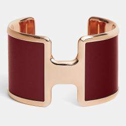 Hermes Rouge H Manchette Olympe bracelet
