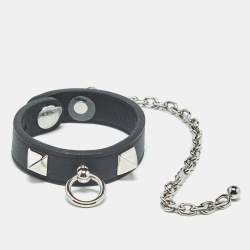 Hermes Rivale Leather Palladium Plated Glove Clip