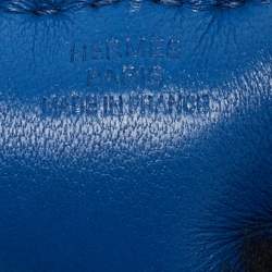 Hermès Bleu Saphir/Noir/Bleu Brume Milo Leather and Shearling Budy Bag Charm
