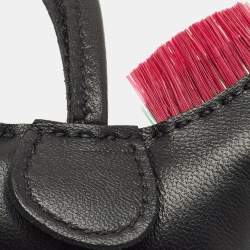 Pre Owned Hermes Noir/Menthe/Magnolia Milo Leather and Horsehair GriGri Rodeo Punk Bag Charm PM