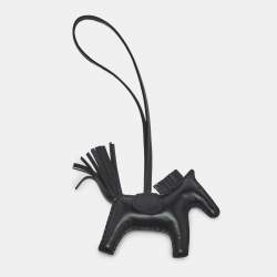 Pre Owned Hermès So Black Milo Leather GriGri Rodeo Bag Charm PM