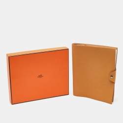 Pre Owned Hermes Sand Clemence Leather Ulysse MM Notebook Cover