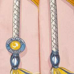 Pre Owned شال حرير مطبوع ملون من هيرمس