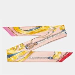 Pre Owned شال حرير مطبوع ملون من هيرمس