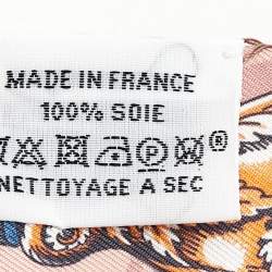 Pre Owned شال حرير مطبوع ملون من هيرمس