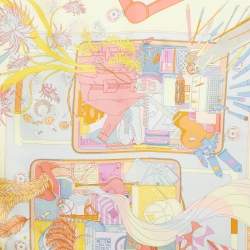 Pre Owned Hermès Multicolor Printed Silk Bagage a Main Scarf