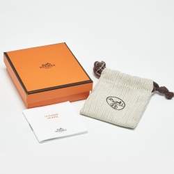 Pre Owned أقراط هيرميس ميني بوب إتش إيمايل بني مطلية بالذهب