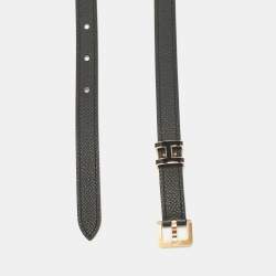 Pre Owned Hermes Noir Epsom Leather Pop H Buckle Belt 75 CM