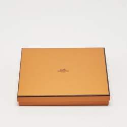 Pre Owned Hermès Caramel Brown/Off-White Eperon D'Or Print Silk Square Scarf 