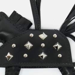 Pre Owned Hermes Noir Milo Leather Rodeo Robeo Rock Bag Charm PM