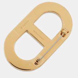 Pre Owned Hermes Chaine D'Ancre Poussiere Epsom Metal Brooch 