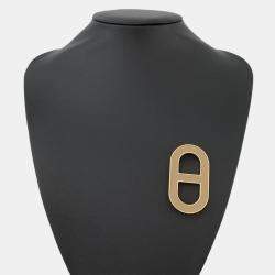 Pre Owned Hermes Chaine D'Ancre Poussiere Epsom Metal Brooch 