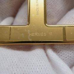 Pre Owned Hermes Chaine D'Ancre Poussiere Epsom Metal Brooch 
